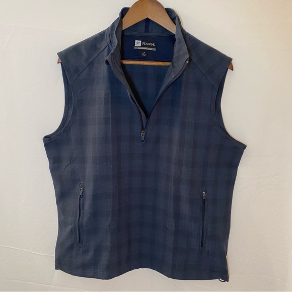 Jos A. Bank Leadbetter Navy Plaid Golf Vest Size Medium - Picture 7 of 7